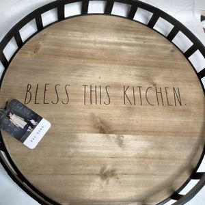 Brand New! Rae Dunn Bless This Kitchen Wooden Farmhouse Tray